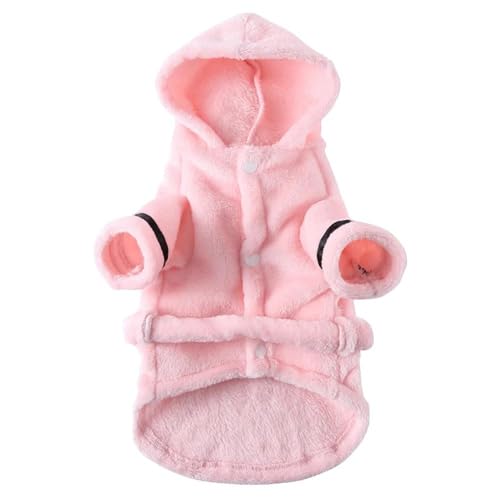 Warmer Fleece-Hundepyjama Für Herbst Und Winter, Weicher Und Bequemer Plüsch-Hunde-Hoodie-Pyjama, Niedliche Haustierkleidung, Geeignet Für Kleine Hunde, Katzen, Chihuahua, Mops, Haustierjacke, Kl von JFERDX