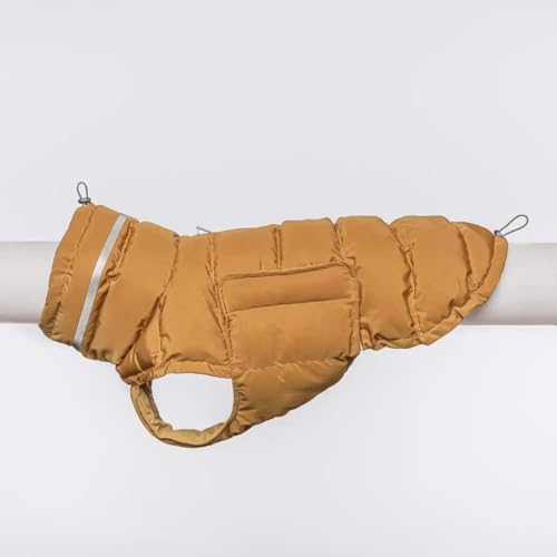 Weicher Und Bequemer Haustier-Schneeanzug, Winterwarme Hundekleidung, Dicke Outdoor-reflektierende, Winddichte, wasserdichte Haustier-Daunenjacke, Leichte, Warme, Große Hundemantel-Kleidung,Gelb, von JFERDX