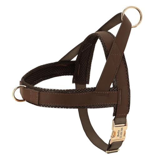 Weiches, Bequemes Nylon-Hundegeschirr, Weste Für Outdoor-Hunde, Camping, Trainingsgeschirr, Personalisiertes Hundegeschirr, Verstellbares Hundegeschirr Für Kleine Und Mittelgroße Hunde,Braun,M von JFERDX