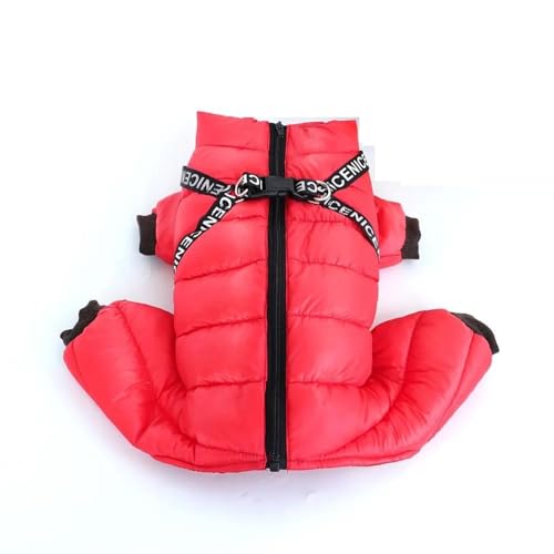 Winter Super Warme Hundejacke Mantel Kleidung Outdoor Wind- Und wasserdichte Haustierjacke Jacke Mit Geschirr wasserdichte Hundekleidung Hoodie Für Chihuahua Mops Collie,C,14 von JFERDX