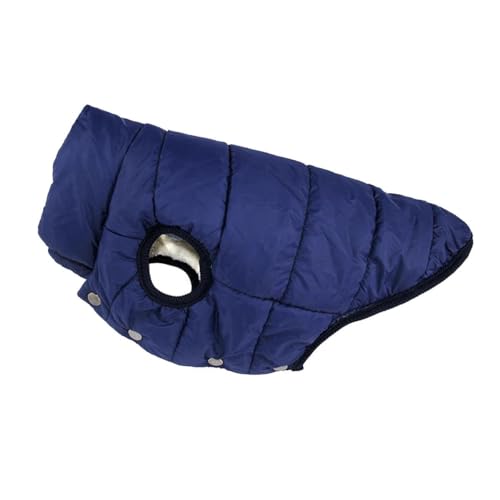 Winterweiche, Bequeme, Warme Hundekleidung, Outdoor-Kälteschutz, Warme Hundejacke Mit Woll-Baumwollfutter, Chihuahua-Welpen-Kleidungsmantel Für Französische Bulldoggen,Blau,XS von JFERDX