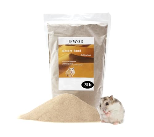 JFWOD Hamster-Badesand, 1,4 kg, staubfreier Wüstensand oder Töpfchenstreu, Sand für Hamster, Chinchillas, Rennmäuse, syrische Mäuse, Kleintiere, Beige von JFWOD