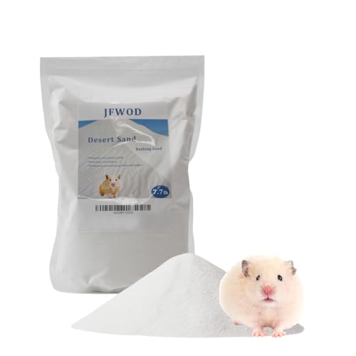 JFWOD Hamster-Badesand, 3,5 kg, staubfrei, für Wüsten, Sand oder Töpfchen, Sand für Hamster, Chinchillas, Rennmäuse, syrische Mäuse, kleine Tiere von JFWOD