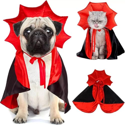 Halloween-Kostüm für Hunde und Katzen, Vampir-Teufelskostüm, Halloween-Umhang, Hunde-Teufelskostüm, Halloween-Kostüme für kleine, mittelgroße und große Haustiere von JHIALG