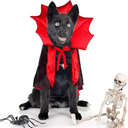 Halloween-Kostüm für Hunde und Katzen, Vampir-Teufelskostüm, Halloween-Umhang, Hunde-Teufelskostüm, Halloween-Kostüme für kleine, mittelgroße und große Haustiere von JHIALG