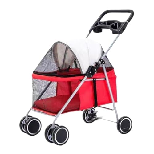 Hundewagen Der Haustierkinderwagen Ist Abnehmbar, Leicht Und Faltbar. Der Hundekinderwagen Ist Vollständig Geschlossen Und Verfügbar. Pet Stroller(Red) von JHMYOB