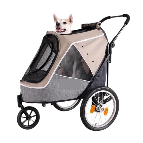 Hundewagen Haustier-Kinderwagen for Hunde Und Katzen, Leicht, Faltbar, Fahrrad-Ausflugswagen, Tragbarer Hundewagen Pet Stroller(K) von JHMYOB