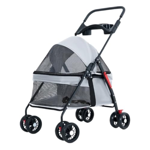 Hundewagen Haustier-Kinderwagen for Hunde Und Katzen. Teddy-Kinderwagen for Ausflüge. Kleiner Hunde-Kinderwagen, Leicht Und Faltbar Pet Stroller(G) von JHMYOB