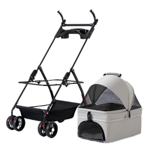 Hundewagen Haustierkatzen- Und Hundekinderwagen, Hunde- Und Katzen-Teddy-Kinderwagen, Kleiner Haustierkinderwagen, Leichter Hundekinderwagen Pet Stroller(G,A) von JHMYOB