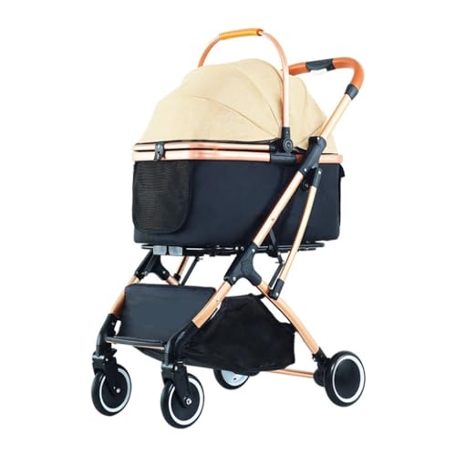 Hundewagen Kleiner Und Mittelgroßer Haustier-Kinderwagen-Ausflug, Hundewagen-Tasche, Getrennter Hund, Zusammenklappbarer Katzen-Kinderwagen Aus Aluminiumlegierung Pet Stroller(G) von JHMYOB