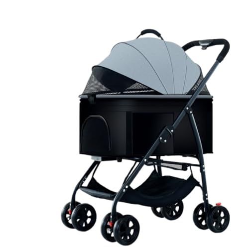 Hundewagen Leichter, Faltbarer Und Abnehmbarer Haustierwagen for Spazierengehen Mit Babys, Mittelgroßen Und Kleinen Hunden Und Katzen Beim Ausgehen Pet Stroller(G) von JHMYOB