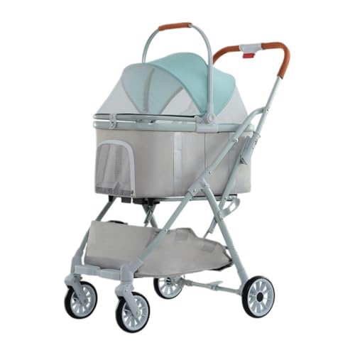 Hundewagen Leichter, Faltbarer Und Abnehmbarer Haustierwagen for Spazierengehen Mit Babys, Mittelgroßen Und Kleinen Hunden Und Katzen Beim Ausgehen Pet Stroller(L) von JHMYOB