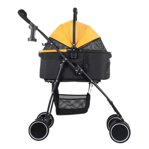 Hundewagen Leichter Zusammenklappbarer Haustier-Kinderwagen for Katzen Und Hunde, Allrad-Kinderwagen, Haustier-Außenkinderwagen, Separater Kinderwagen Pet Stroller von JHMYOB