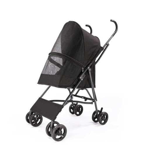 Hundewagen Outdoor-Kinderwagen for Haustiere, Hunde- Und Katzen-Kinderwagen, Tragbarer Outdoor-Kinderwagen, Kleiner Und Mittelgroßer Kinderwagen Pet Stroller(Black) von JHMYOB