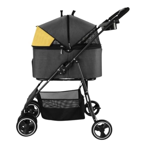 Hundewagen Separater Kinderwagen for Hunde, Katzen, Haustiere Und Kleine Hunde, Tragbares Gepäck, Faltbares Zubehör, Mobilitätsroller for Ausflüge Pet Stroller von JHMYOB