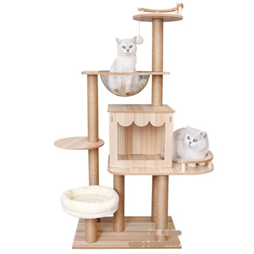 JHMYOB Katzen Kletterwand Katzen-Klettergerüst, Raumkapsel, Katzennest, Katzenbaum, Katzen-Klettergerüst, Luxus-All-in-One-Klettergerüst for große Katzen Klettergerüst Für Katzen von JHMYOB