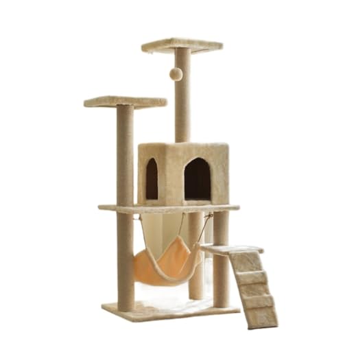 JHMYOB Katzen Kletterwand Katzenständer, Katzenkletterständer, Katzennest, Katzenbaum, einteiliger Katzenkletterständer aus massivem Holz, Kleiner Katzenkratzbaum Klettergerüst Für Katzen(B) von JHMYOB