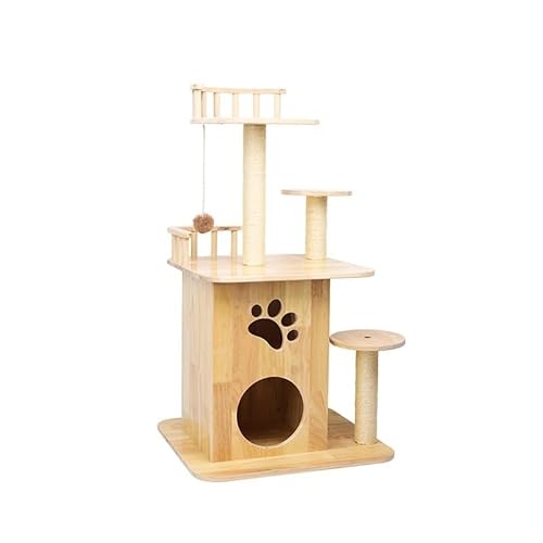 JHMYOB Katzen Kletterwand Mehrschichtiges Katzen-Klettergerüst, Katzennest, Katzenrahmen, Massivholz, Sisal, stabil, Katzenbedarf, Spielzeug, Katzenturm Klettergerüst Für Katzen von JHMYOB