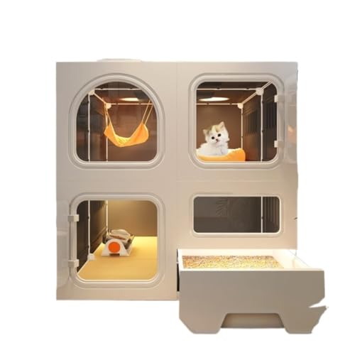 JHMYOB Katzenhaus Katze Villa Haushalt Indoor Katzenkäfig Katze Toilette Katzentoilette Integrierte Kleine Cattery Katzenhaus Katzenschrank Katzenhaus Indoor(B) von JHMYOB