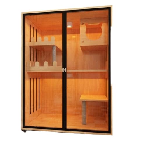 JHMYOB Katzenhaus Katzenkäfig Katzenvilla Massivholz Katzenhaus Zucht und Pflege Katzen Entbindungsraum Katzencafé Vitrine Katzenhaus Indoor(7) von JHMYOB