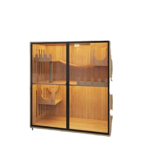 JHMYOB Katzenhaus Katzenvilla, Katzennest aus Holz, Luxuskäfig, Heim-Innenschrank, Nest, Massivholzvitrine, Katzenklettergerüst Katzenhaus Indoor(1) von JHMYOB