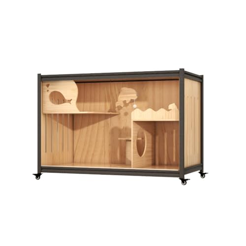 JHMYOB Katzenhaus Massive Holz-TV-Schrank-Serie, Katzenkäfig, Zuhause, Innenbereich, extra großer Raum, Stahl-Holz-Katzenschrank, Katzenvilla Katzenhaus Indoor(B) von JHMYOB