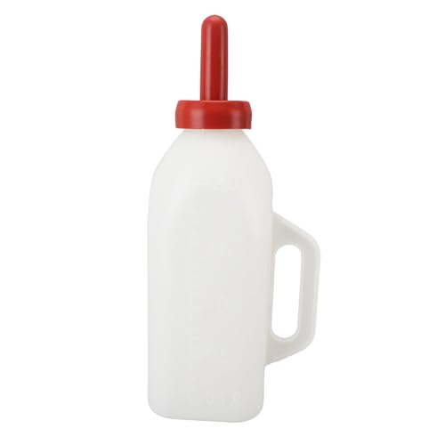 2L Kälberfütterungsflasche, auslaufsichere und rutschfeste Kälbermilchflasche, tragbare Kunststoff-Kälbermilchflasche mit Griff für Vieh und Kälber (Upright Milk Pot) von JHS-TECH