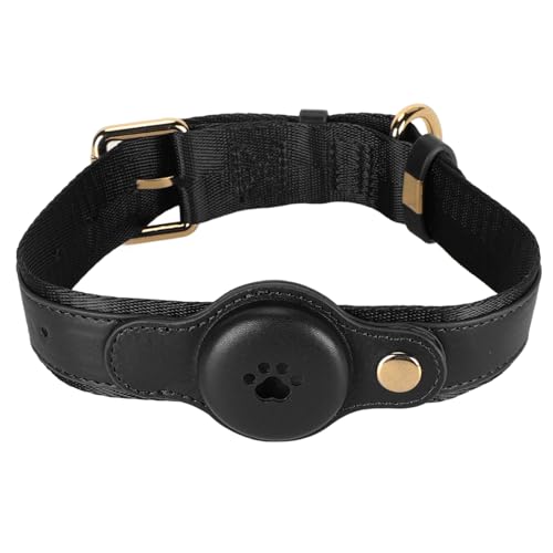 Dog Collar, Adjustable Soft and Comfortable Fabric Pet Dog Collar, Fashionable Minimalist Cute Dog Collar with Release Buckle for Training, Walking or Hunting(Not Included Locator) (Black) von JHS-TECH