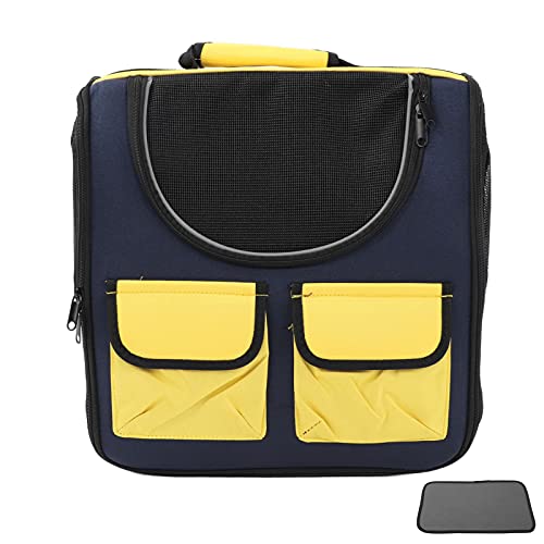 Haustiertrage-Rucksack, große Kapazität, mehrere Taschen, tragbare Katzentragetasche mit atmungsaktiver Netz-Katzenhandtasche für Kleintiere, Futter, Wasser, Spielzeug von JHS-TECH