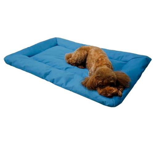 JHS-TECH Faltbare Reise -Hundebett, tragbare Hundereisematte mit Griffen Plastikbefestigungen für Kisten Autos Betten Sofas Decks Weiche Outdoor -Haustierbett zum Camping Wandern (Blau) von JHS-TECH