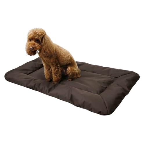 JHS-TECH Faltbare Reise -Hundebett, tragbare Hundereisematte mit Griffen Plastikbefestigungen für Kisten Autos Betten Sofas Decks Weiche Outdoor -Haustierbett zum Camping Wandern (Kaffee) von JHS-TECH