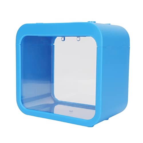 Kleines Aquarium, 13,5 x 8 x 12,5 cm, hochtransparent, geschlossen, abnehmbar, mit automatisch wechselbarem LED-Licht, Beta-Fischaquarien für Büro, Zuhause, Schreibtischdekoration von JHS-TECH