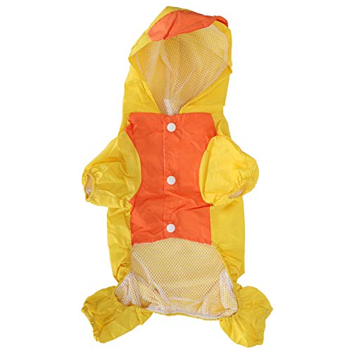 Niedlicher Hunde-Regenmantel, leichte Hunde-Regenjacke mit Kapuze und Haken, einfacher wasserdichter Hunde-Regenmantel aus Polyester für Haustiere, Hunde und Katzen (L) von JHS-TECH