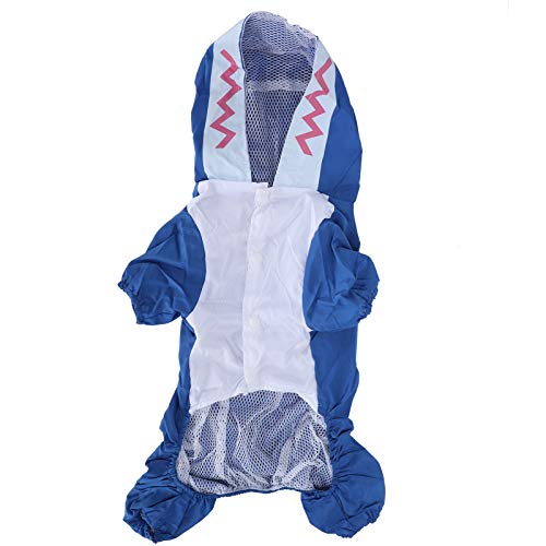 Niedlicher Hunde-Regenmantel, leichte Hunde-Regenjacke mit Kapuze und Haken, einfacher wasserdichter Hunde-Regenmantel aus Polyester für Haustiere, Hunde und Katzen (M) von JHS-TECH