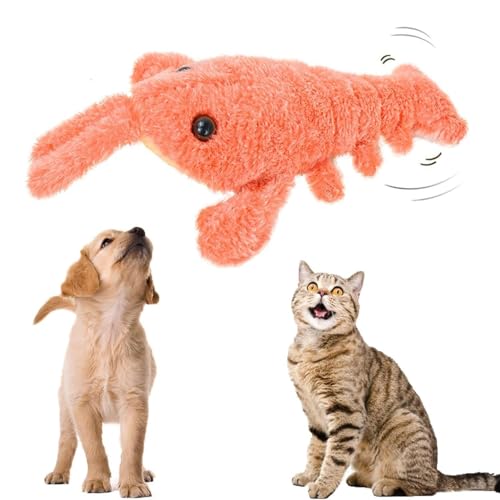 JIABAOZ Floppy Lobster Interactive Dog Toy, Wiggly Lobster Dog Toy for Boredom, Flopping Lobster Toys, Funny Interactive Dog Plush Dog Toy, for Cats and Small Dogs Toy (orange) von JIABAOZ