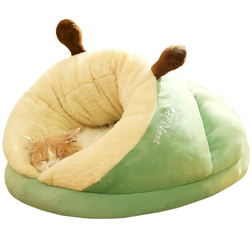 JIABAOZ Hundebett Mittelgroße und Kleine Hunde, Katzenbett Höhle Katzen Schlafsack, Katzen Kuschelsack Katzenhöhle, Katzen Kuschelhöhle, Halbgeschlossene Schlafmatte für Haustiere (Green) von JIABAOZ