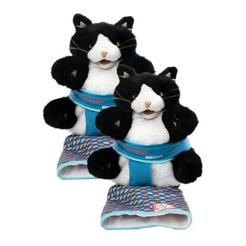 JIABAOZ Katzen Wrestling Puppe, Katzenpuppen Ringer, Interaktive Katzenpuppe, Interaktives Tierspielzeug Für Sicheres Spielen, Interaktive Katzenhandpuppe Für Training Gegen Langeweile (2 pcs) von JIABAOZ