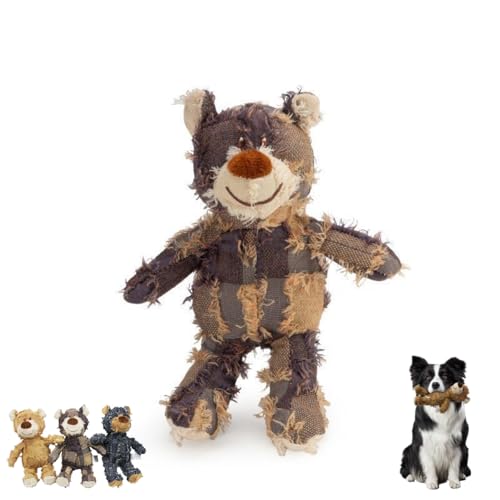 JIABAOZ Unzerstörbarer Robust Bear, Hunde Robust Bear - Hundespielzeug Bären, Hundespielzeug Unzerstörbar Bär, Hundespielzeug Quietschend Plüsch, Plüsch Kauspielzeug Für Hunde (C,M) von JIABAOZ