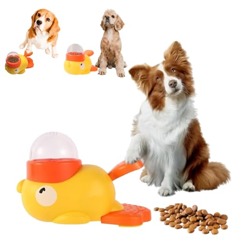 Duck Treat Dispenser, Interactive Dog Toys, Interactive Treat Dispenser Toy with Button, Duck Shaped Feeder Bowls, for Healthy Eating, for Small and Medium Dogs (Yellow) von JIALING