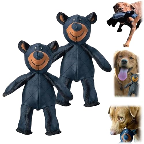 JIALING Unbreak Bear Dog Toy, Indestructible Dog Toy, 2025 New Unbreak Bear for Aggressive Chewers, Aggressive Chewers Indestructible Stuffed Plush Dog Squeaky Toy for Large Dogs (2Pcs) von JIALING