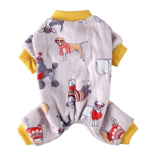 JIALIU Hundepyjamas Winterhundekleidung Drucken Warme Overalls Mantel Für Kleine Hunde Hündchen Katze Chihuahua Pommersche Kleidung Overalls von JIALIU