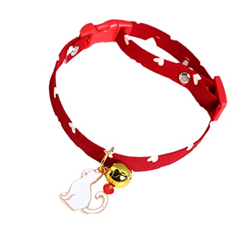 JIALWSJWAN Katzenhalsband, Schnellverschluss, verstellbares Haustierhalsband mit Glöckchen und Schmuckstücken, für die meisten Hauskatzen (17–32 cm) von JIALWSJWAN