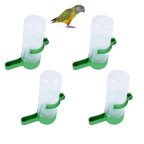 JIALWSJWAN Vogelwasserspender zum Aufhängen, automatische Vogeltränke, Wasserspender für Käfig, Wellensittiche, Nymphensittiche, Kanarienvögel und kleine und mittelgroße Papageien, 4 Stück von JIALWSJWAN