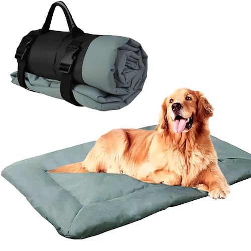 JIAMIAN Hundedecke für Unterwegs, Hundedecke für Faltbar, Hundedecke Wasserdicht, Orthopädisches Hundebett, Hundebett Outdoor, Hundebett Grosse Hunde, Hundebett Mittelgroße Hunde (Grau) von JIAMIAN