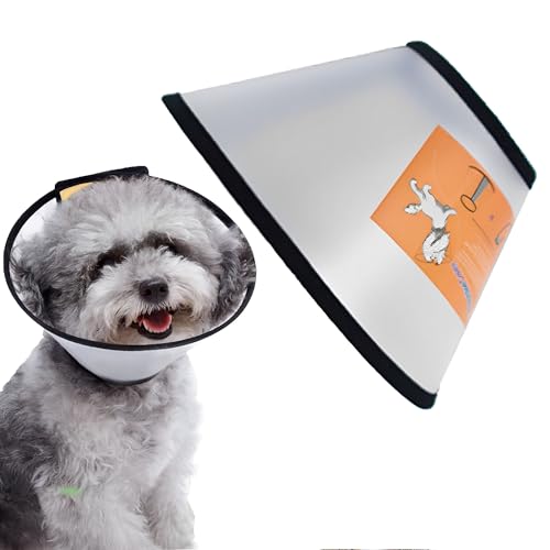 JIAMIAN Hundekegel Halsband, Verstellbar Haustier Halsband Anti-Bite Leck Wundkegel Heilen Schutzkragen, Elisabethanischer Kragen Schutzkragen Großer Hund (Halsumfang: 16-21 cm) von JIAMIAN