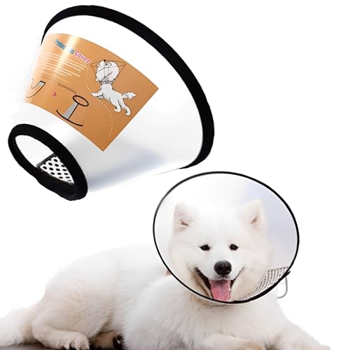 JIAMIAN Hundekegel Halsband, Verstellbar Haustier Halsband Anti-Bite Leck Wundkegel Heilen Schutzkragen, Elisabethanischer Kragen Schutzkragen Großer Hund (38-43cm) von JIAMIAN