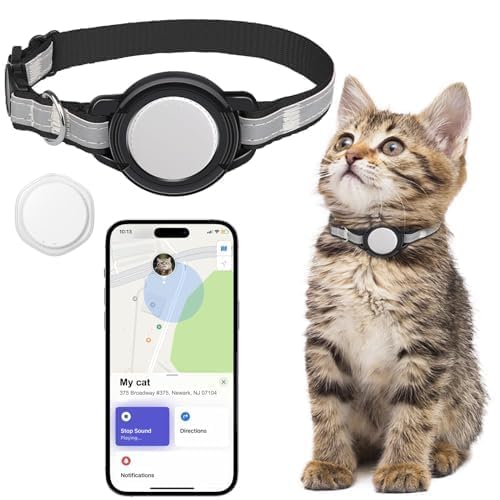 Cat Tracker (1 Pack) – Reflektierender Echtzeit-GPS-Tracker für Katzen – Keine monatliche Gebühr – Funktioniert mit Apple Find My (nur iOS) 0829 von JIARUI