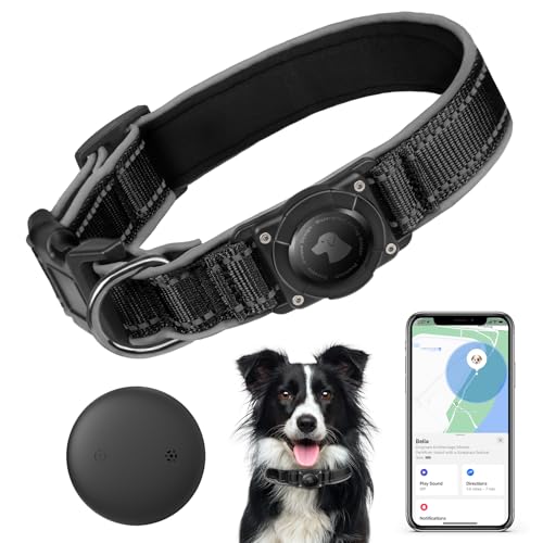 SmartTag Hundehalsband (1Pack), Mini Tracker Ohne ABO für Hunde, (nur IOS) mit wasserdichte Reflektierendes GPS Hunde Tracker Halsbänder, Tracking Standort von Haustieren, Arbeite mit Apple Find My von JIARUI