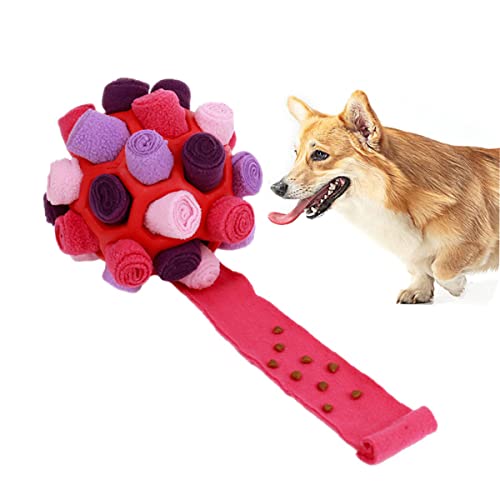 JIAWEIIY Interaktiver Hundespielzeugball, Kauspielzeug für Hunde, Futtermatte, Schnüffelball für Hunde, natürliche Futtersuche, Stimulationsspielzeug für kleine, mittelgroße Haustiere (B) (D) von JIAWEIIY