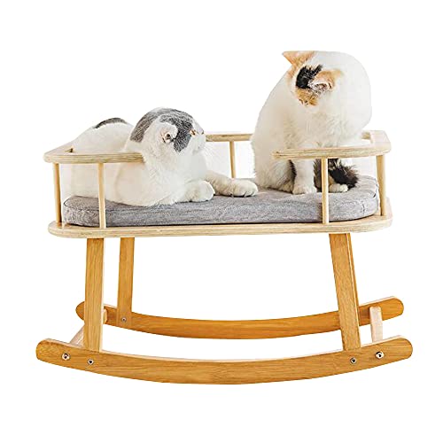 JIAYING Hundebetten Haustier Holzbett Haustier Schaukelstuhl, Haustierbett-Lounger Haustier Dauerhaft Holzmöbel Katze Betten Hundebetten, Für Mittel- Und Kleine Hunde Katze Bis 7,5 Kg / 15,5 Lbs von JIAYING